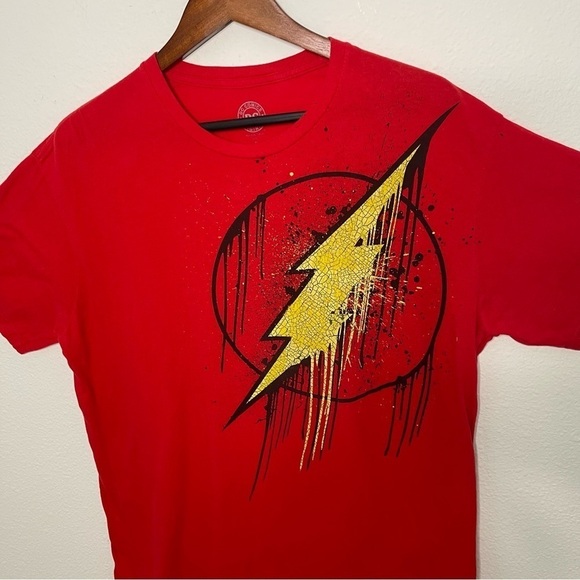 DC Comics The Flash superhero logo red men tshirt size L - Picture 3 of 7
